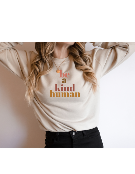 Be a Kind Human Cozy Sweatshirt