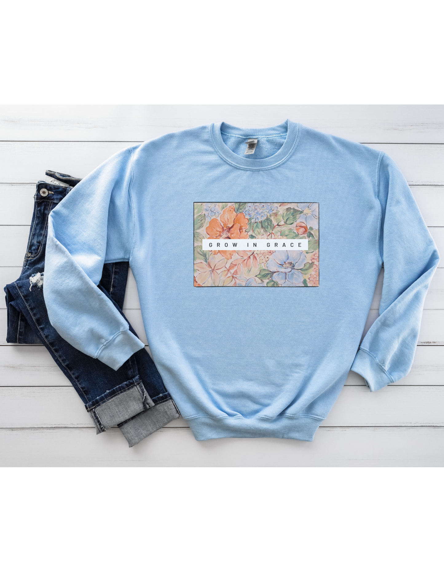 Grow in Grace Floral Cozy Sweatshirt