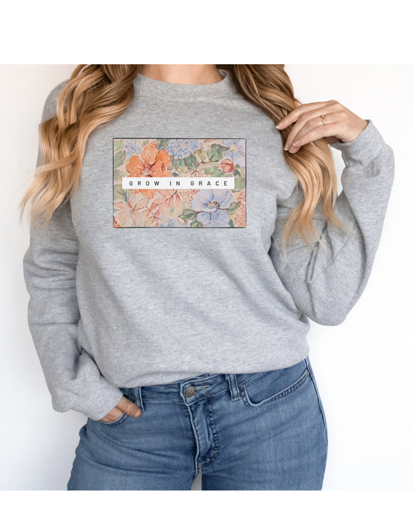 Grow in Grace Floral Cozy Sweatshirt