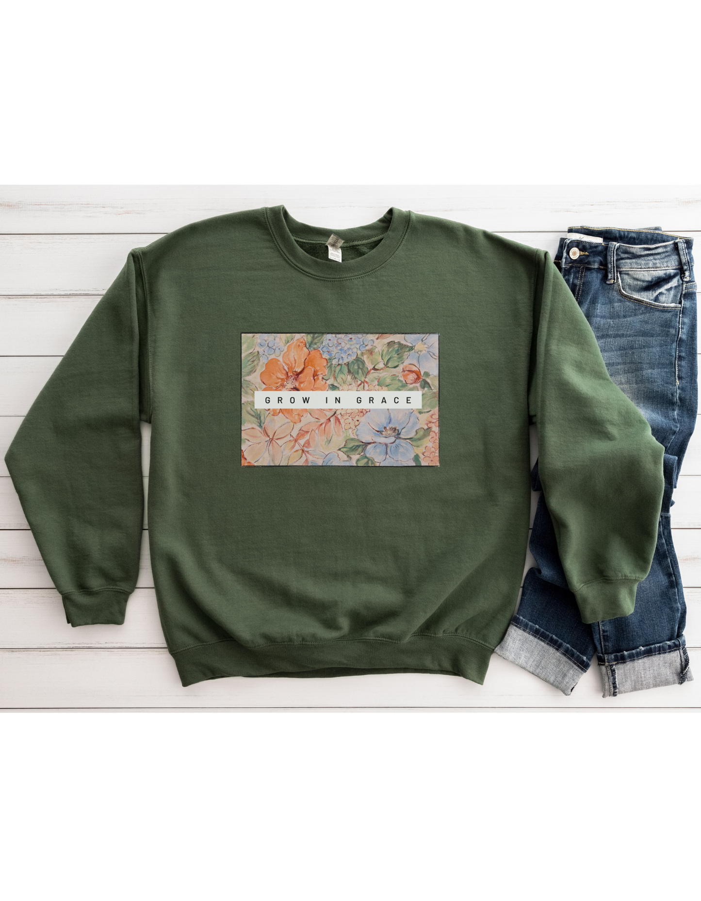 Grow in Grace Floral Cozy Sweatshirt