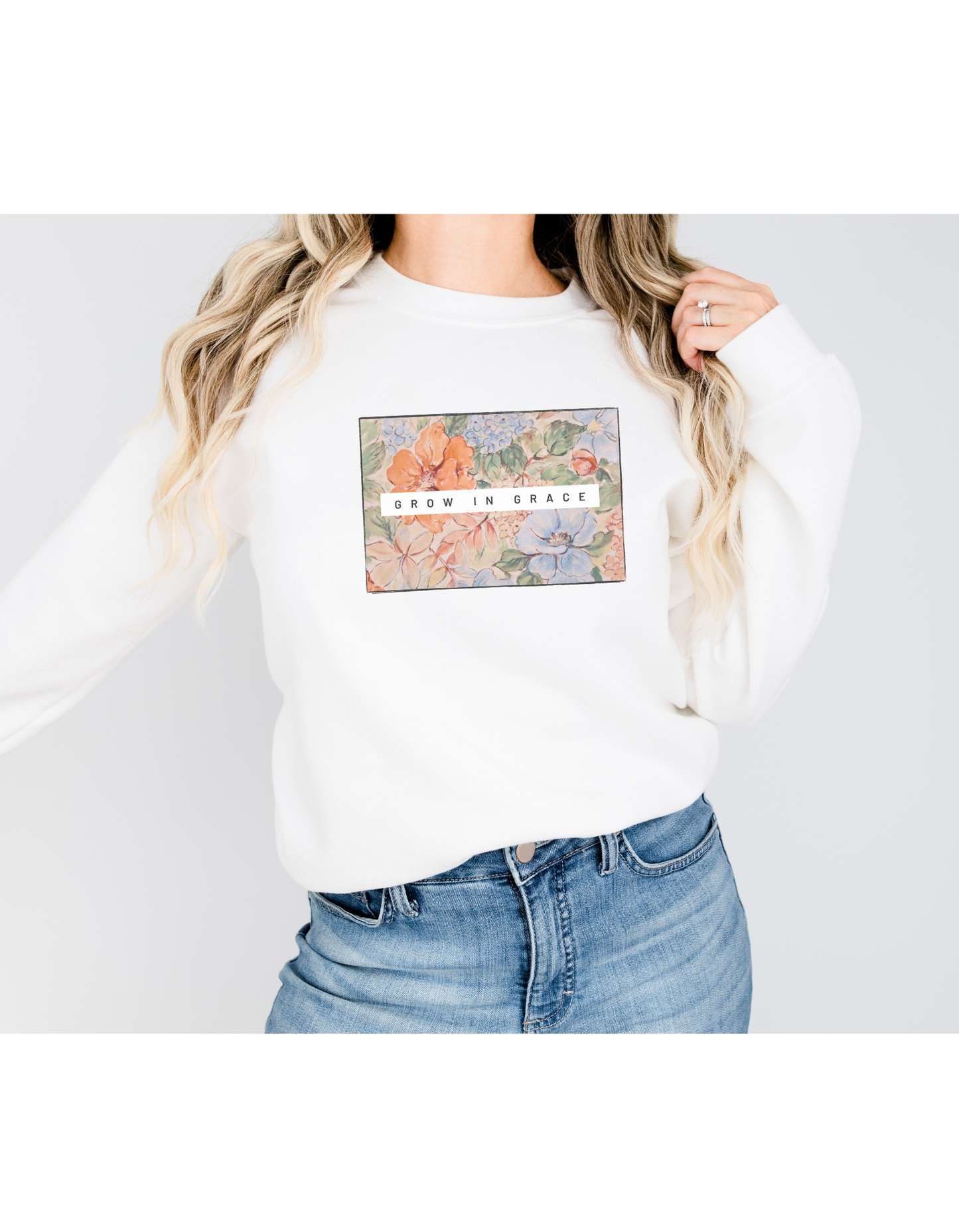 Grow in Grace Floral Cozy Sweatshirt