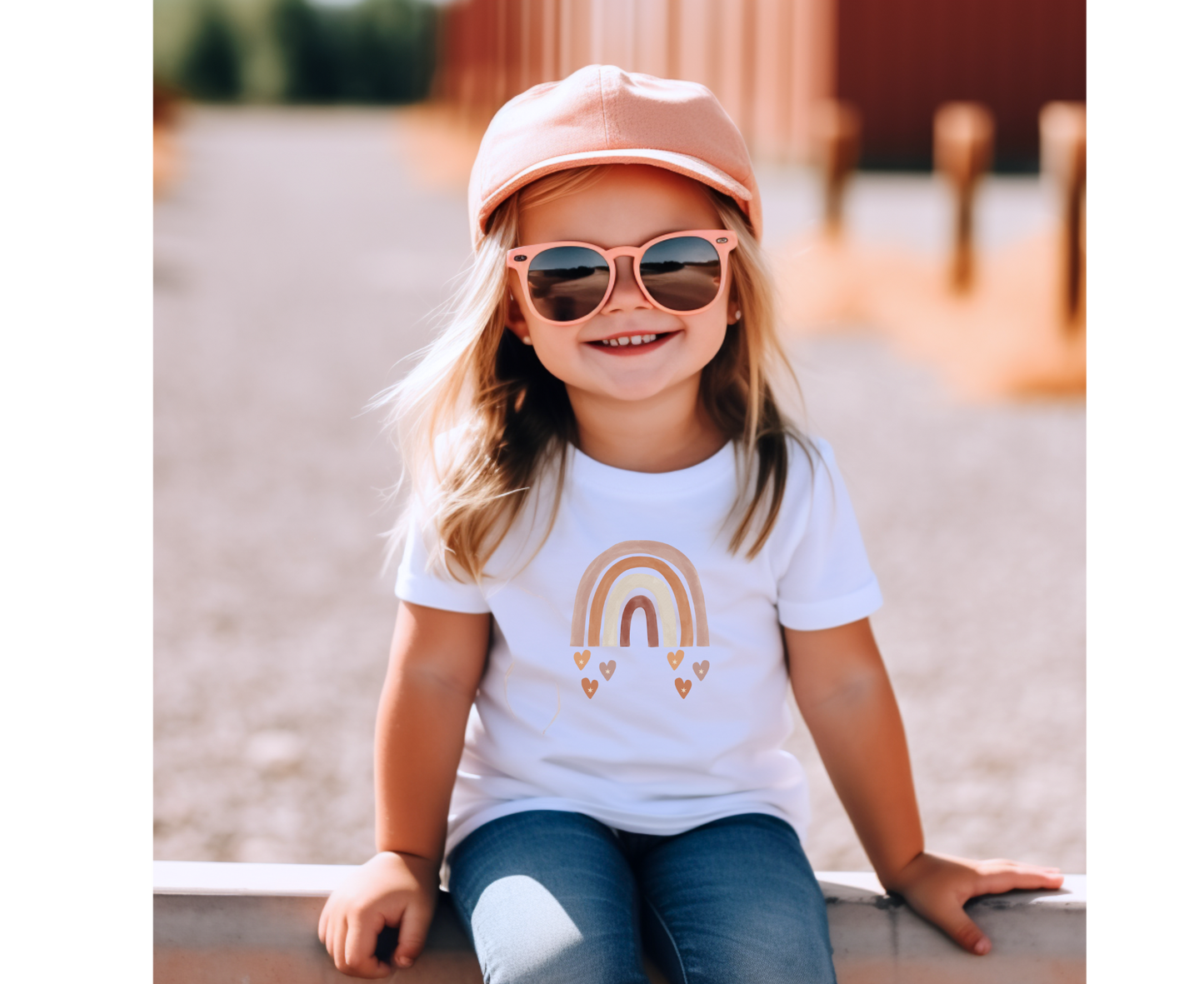 Heartfelt Rainbow Toddler Short Sleeve Tee