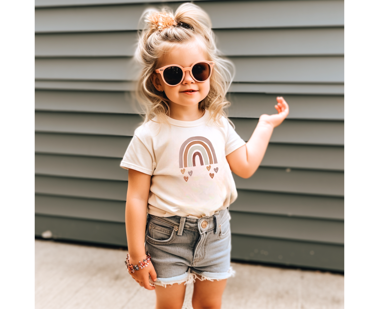 Heartfelt Rainbow Toddler Short Sleeve Tee