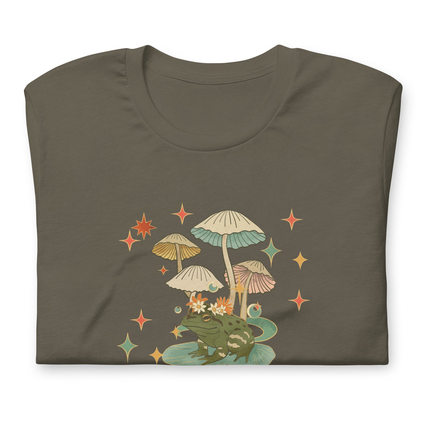 Retro Mushroom and Frog T-shirt, Autumn