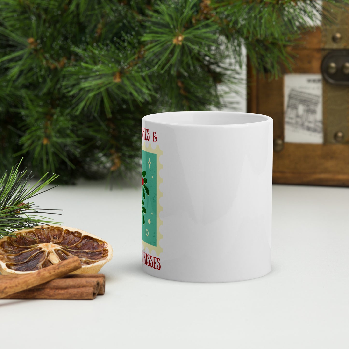 Warm Wishes & Hot Cocoa Kisses Holiday Mug, Christmas